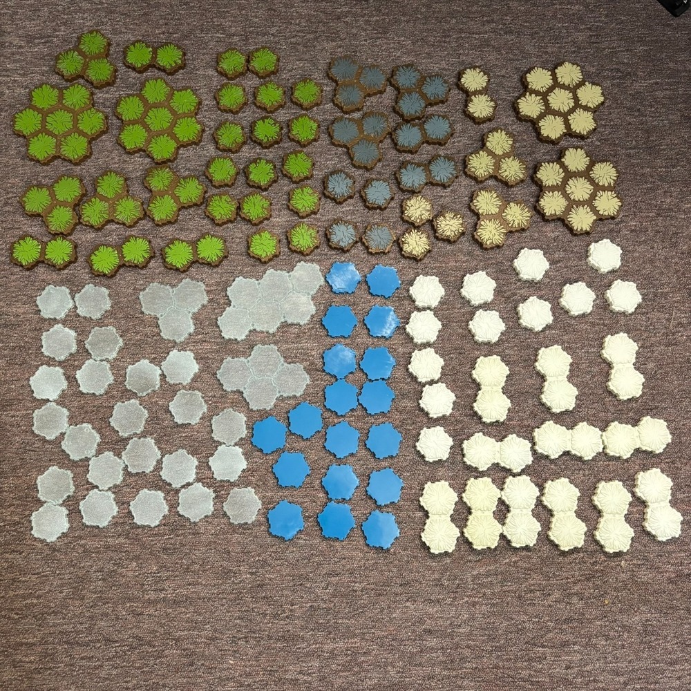 HeroScape Board Game Replacement Terrain Tiles Lot Grass Rock Sand Ice Water
